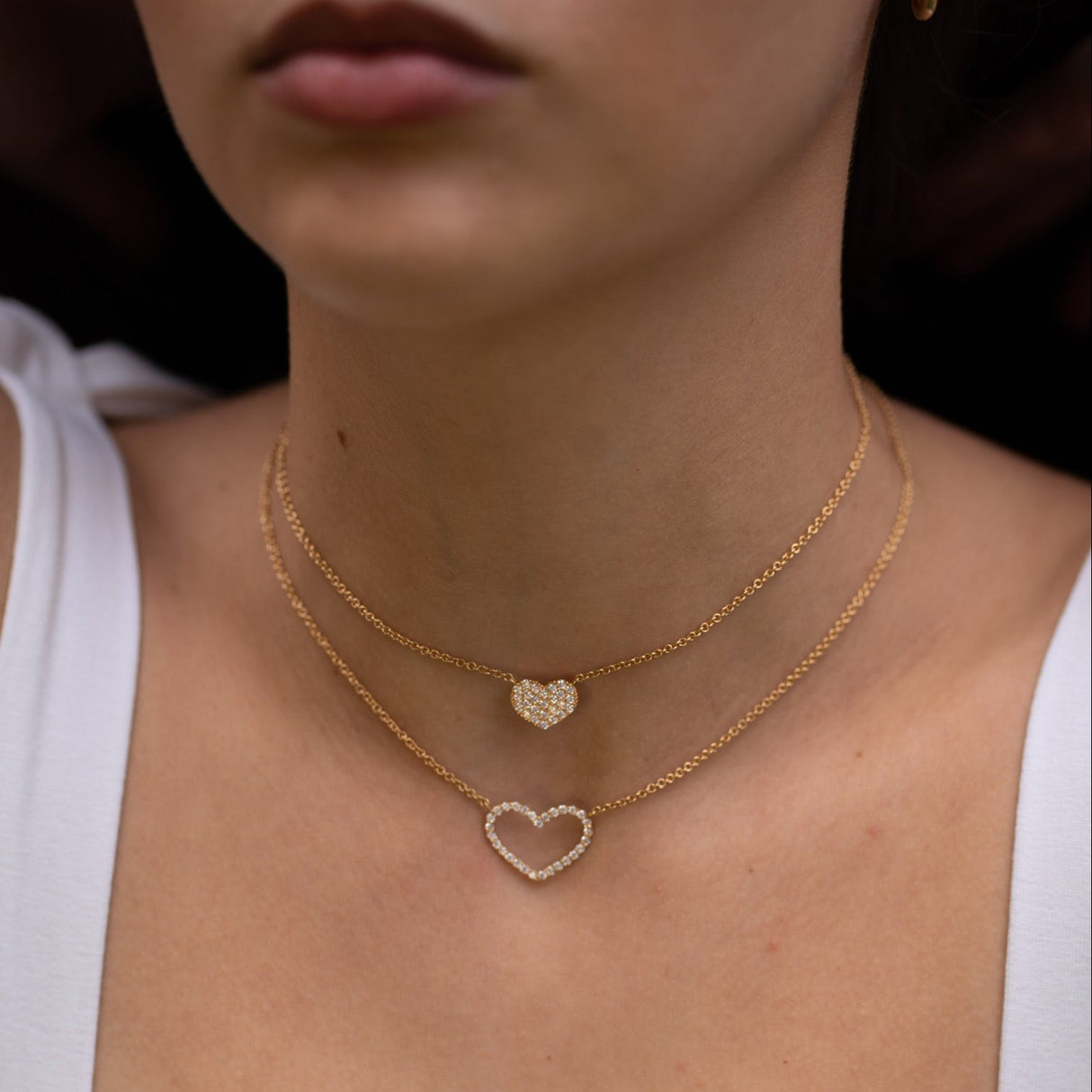 Collar Cz Mini Heart Gold