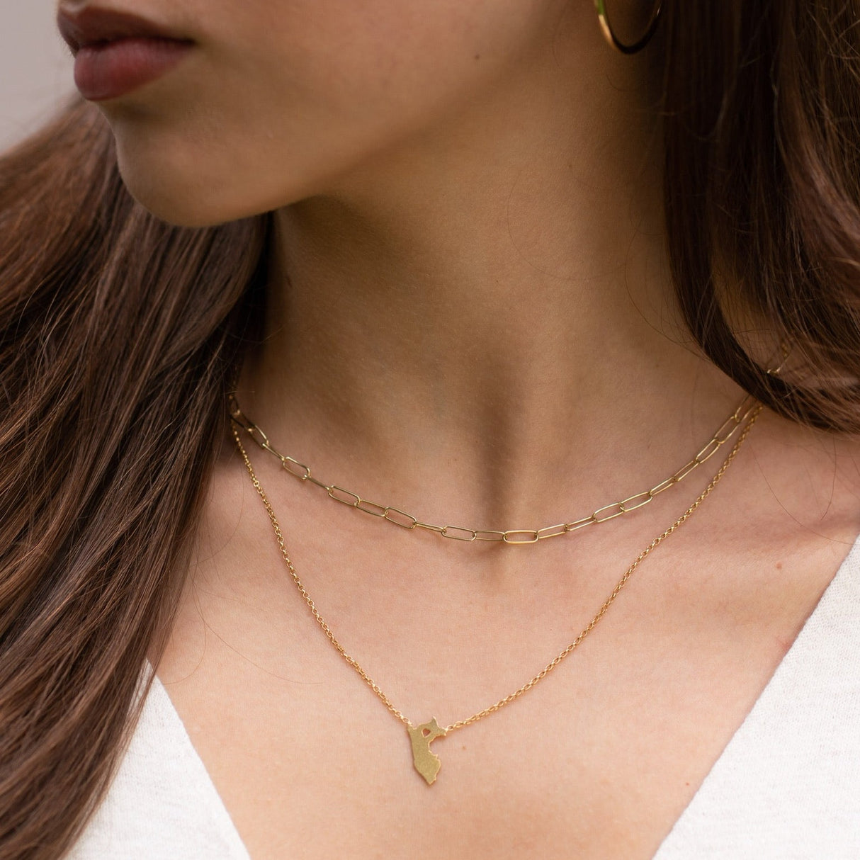 Collar Mapa del Perú Gold