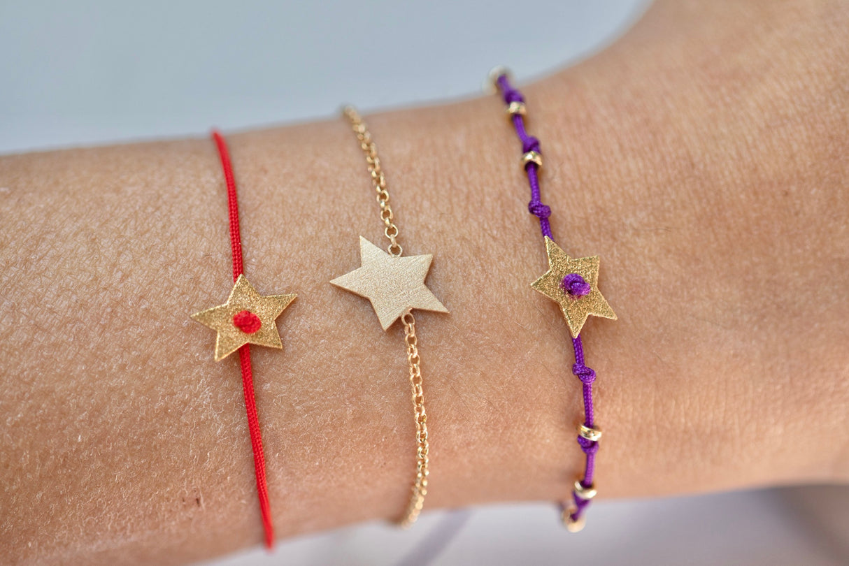 Pulsera Hilo Magia - Gold Rojo