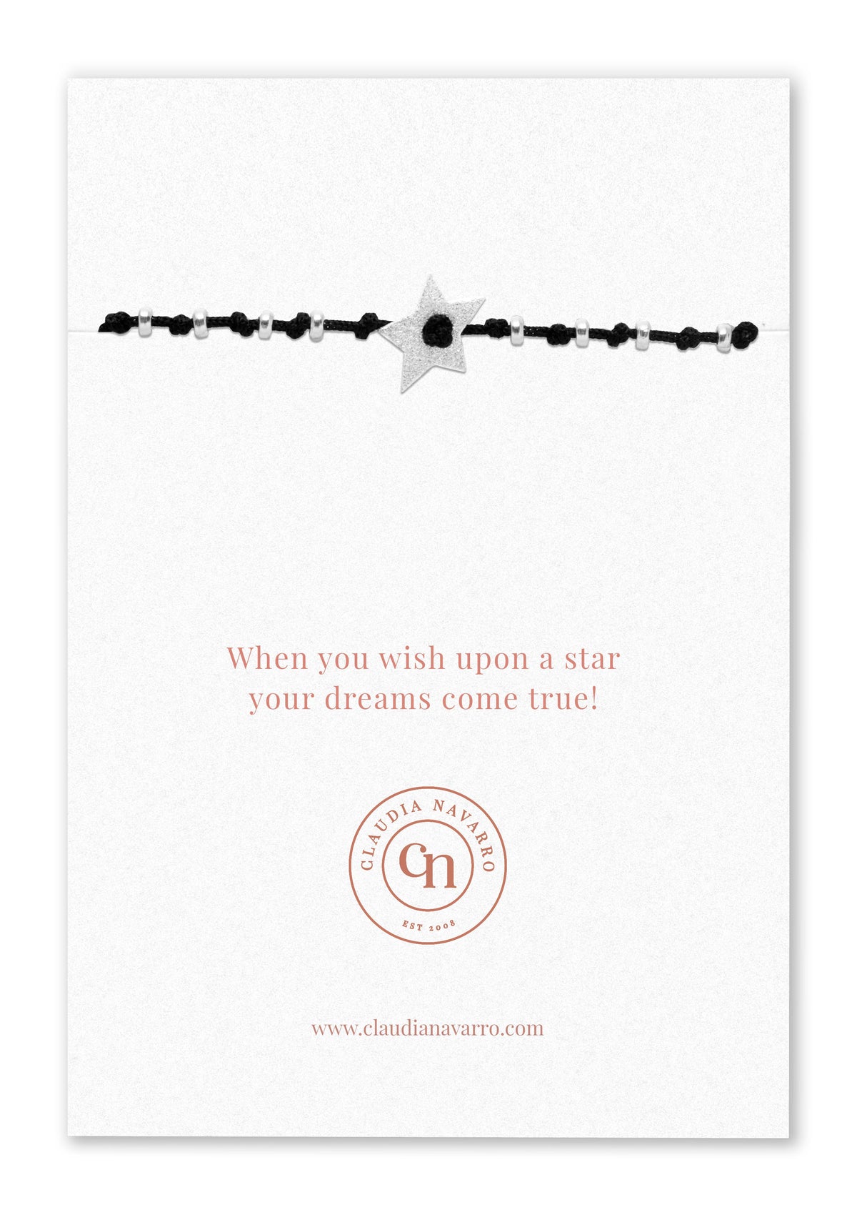 Pulsera Hilo Magia Puntos - Silver Negro