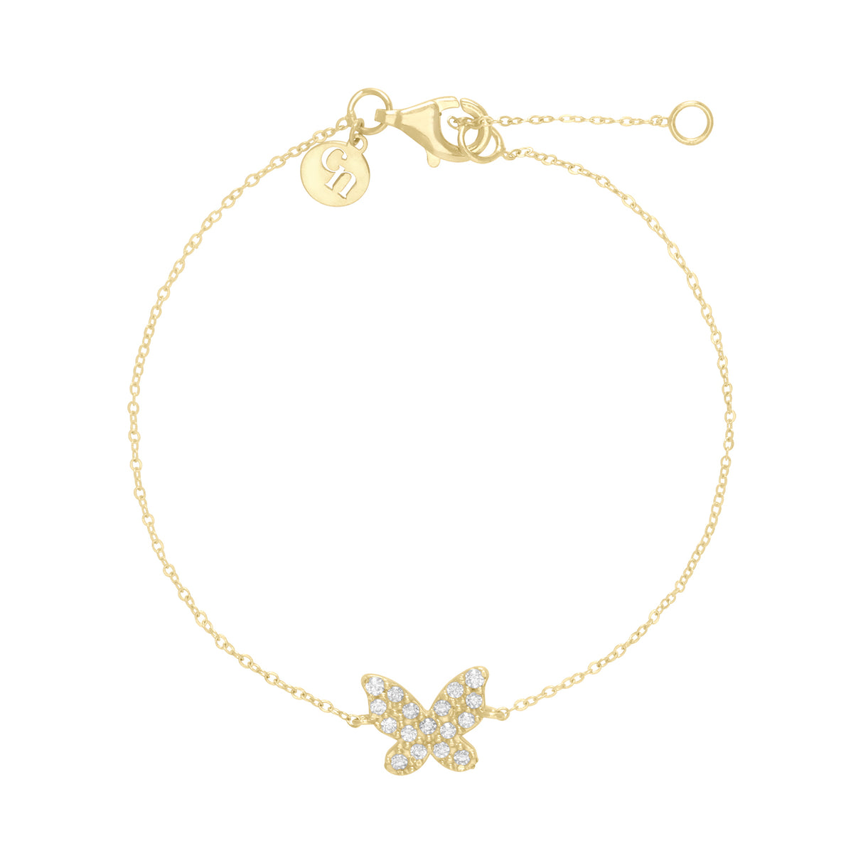 Pulsera Mini Butterfly CZ 18k