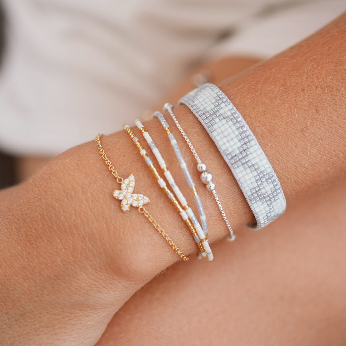 Pulsera Cz Mini Butterfly Gold