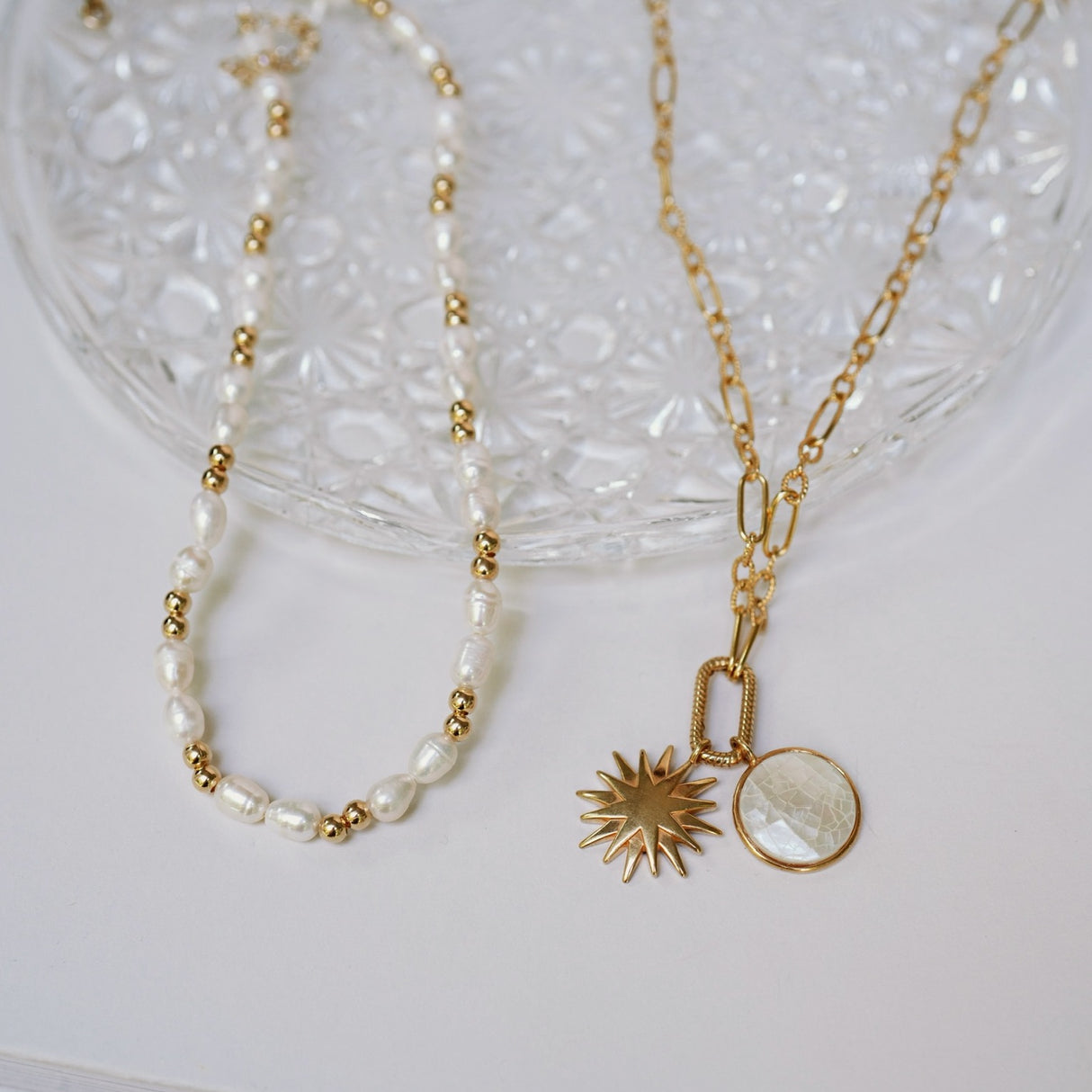 Gargantilla Dual Pearl Gold