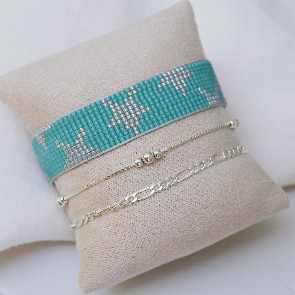 PULSERA LOOM INDI AQUA