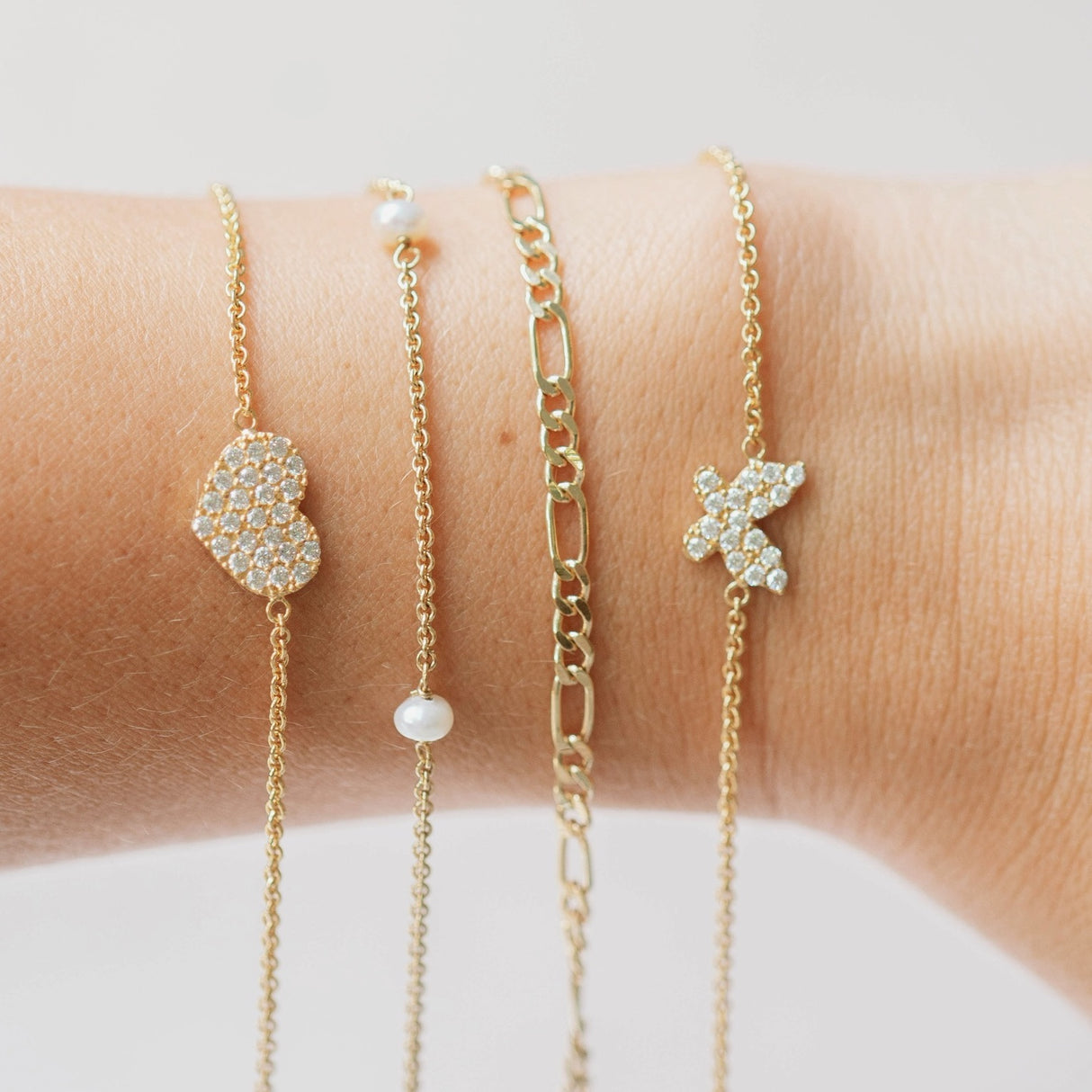 Pulsera Cz Mini Heart Gold