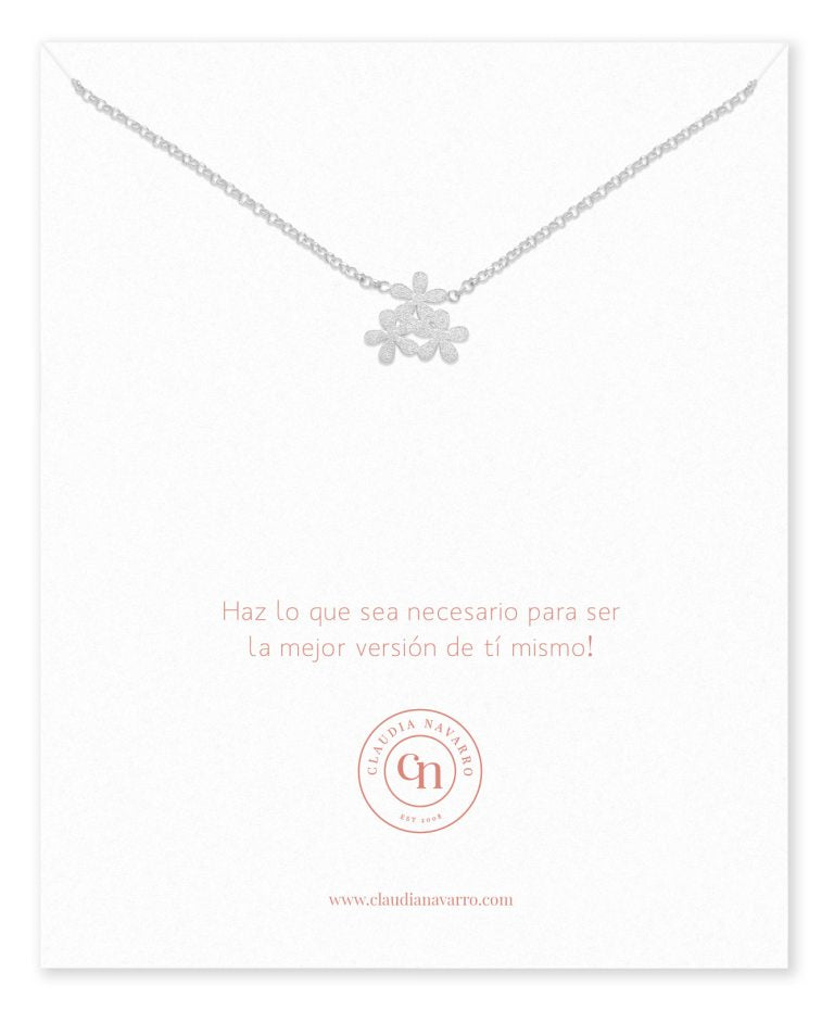 Collar Tres Flores Silver