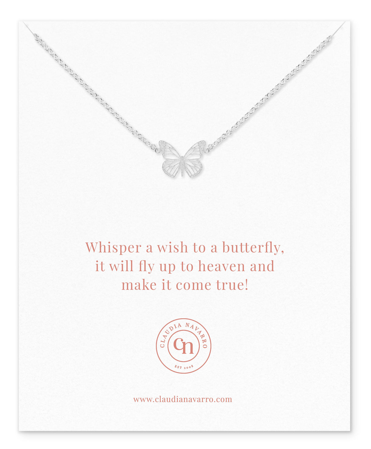 Collar Mariposa Monarca Silver