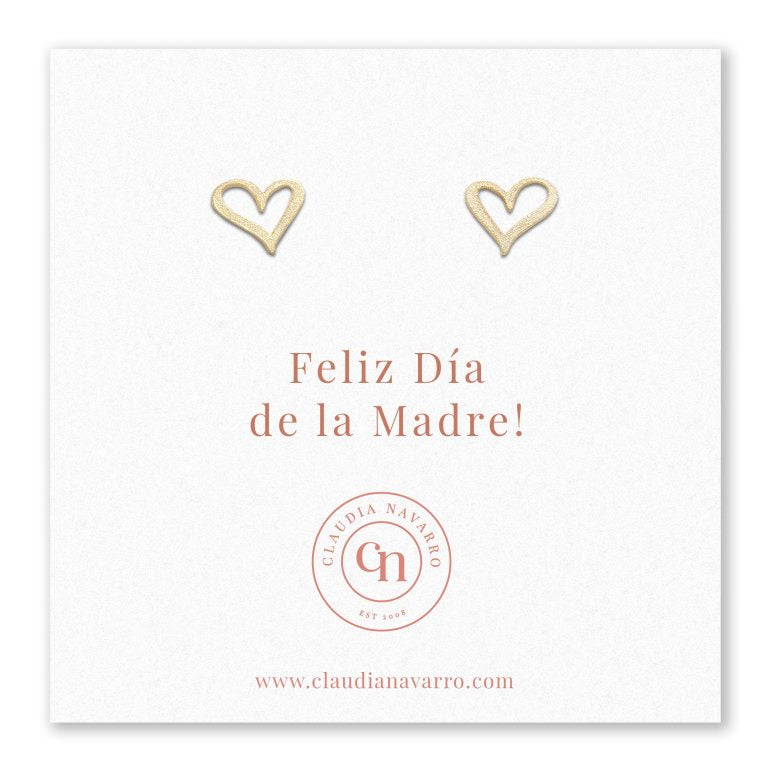 Arete Corazon Dibujado Gold MAMA