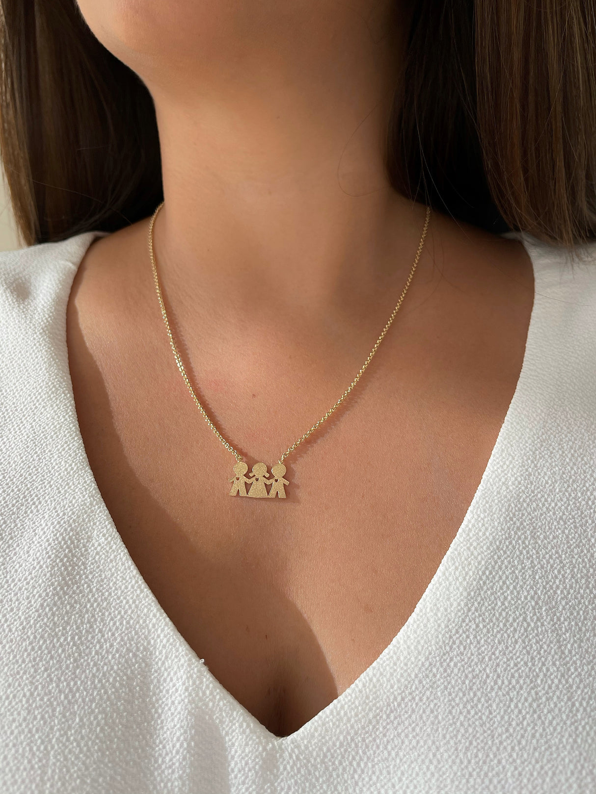 Collar Niño-Niña-Niño Gold
