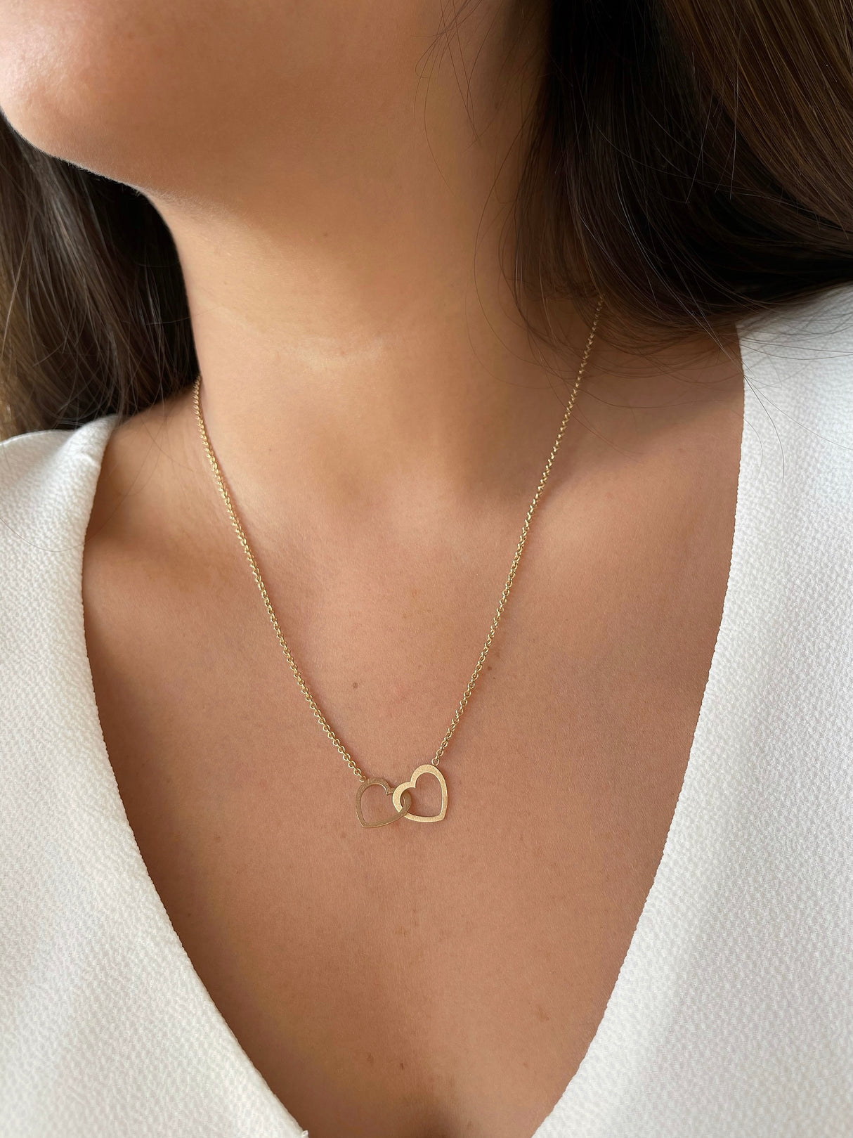 Collar 2 Corazones Gold