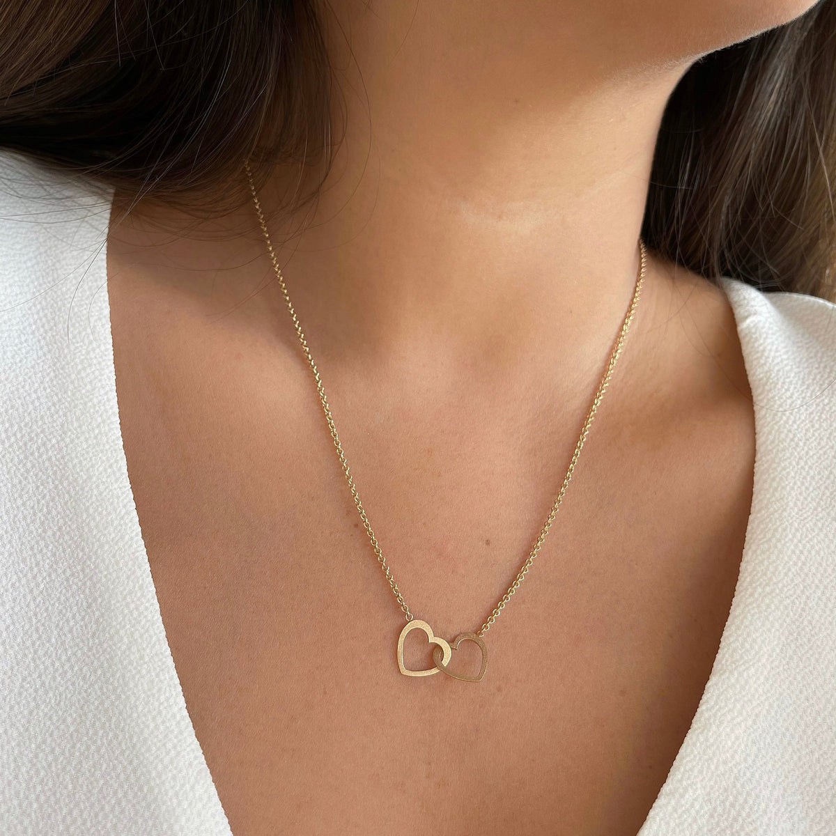 Collar 2 Corazones Gold