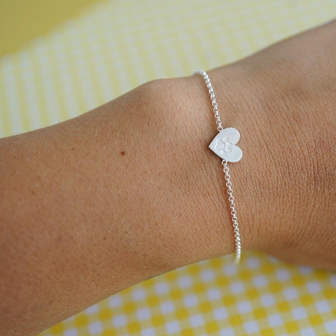 Pulsera Huella Corazon Silver