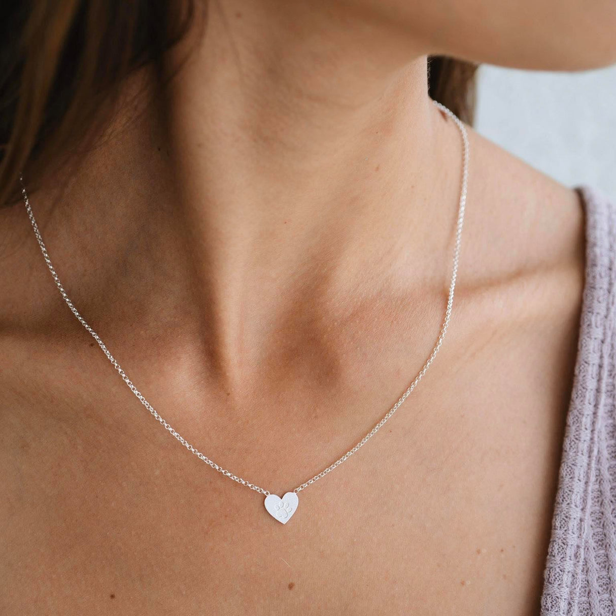 Collar Huella Corazon Silver