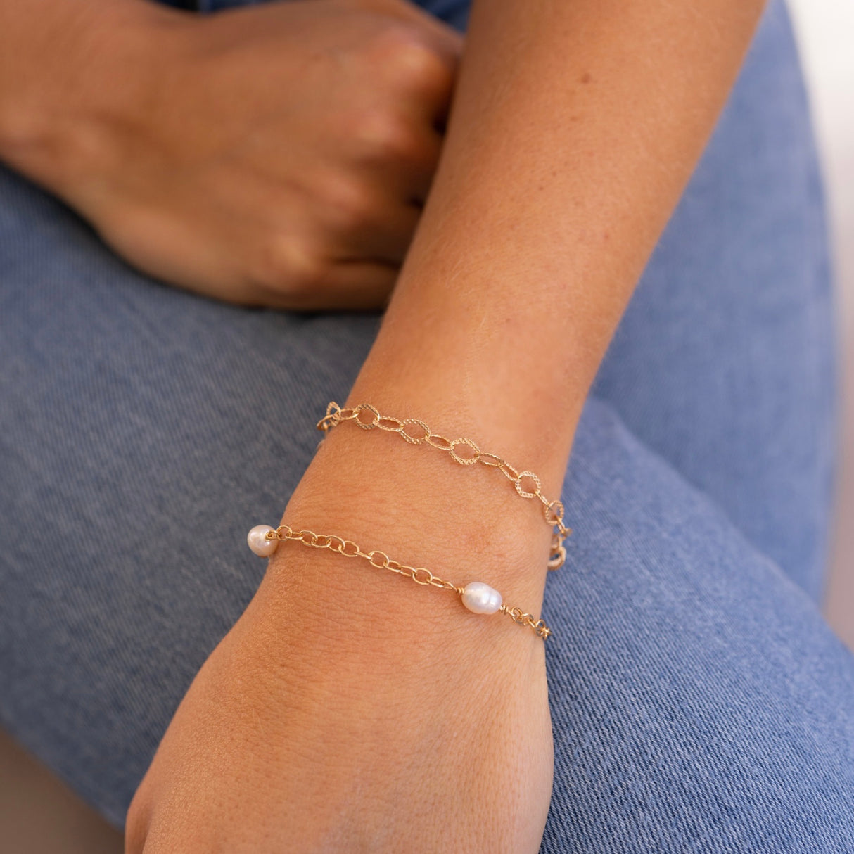 Pulsera ara Pearl Gold