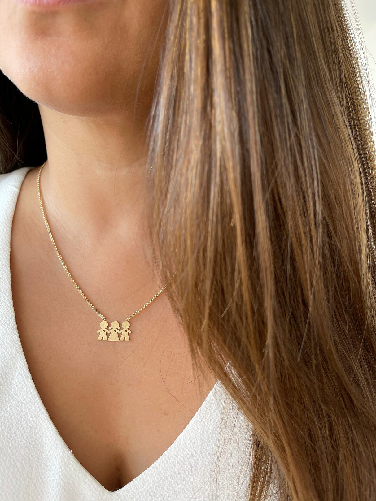 Collar Niño-Niña-Niño Gold