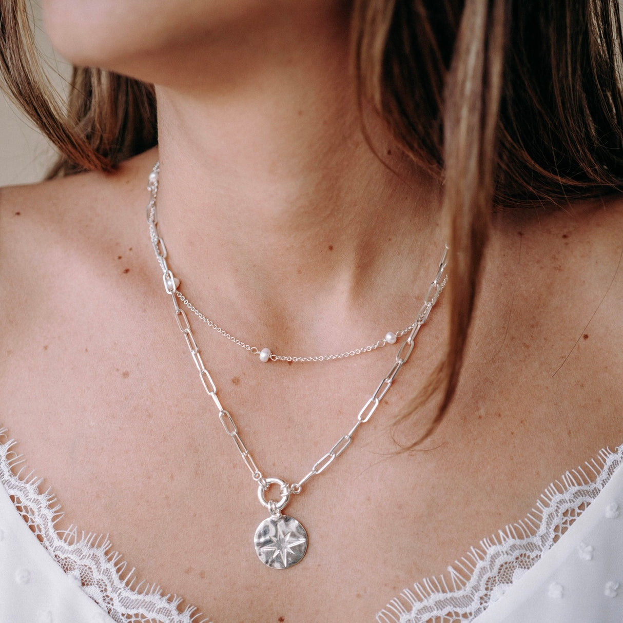 Gargantilla Mix Pearl Silver