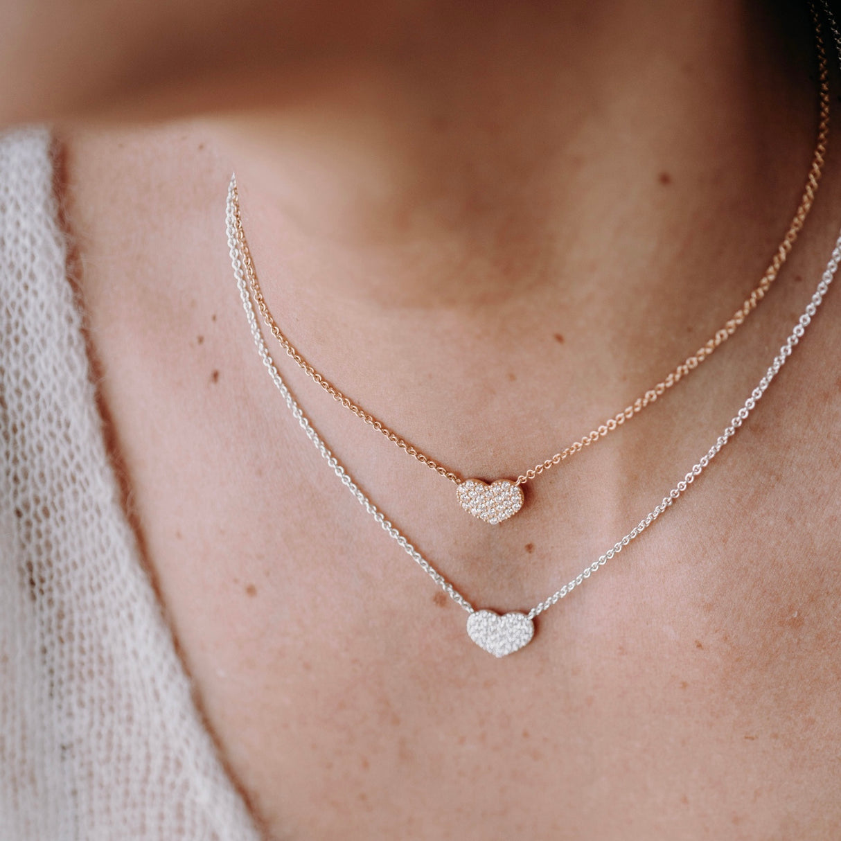 Collar Cz Mini Heart Silver