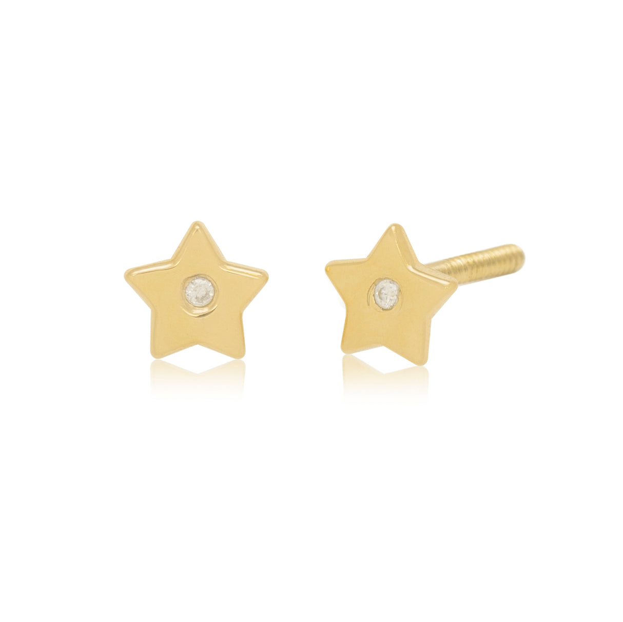 arete baby estrella luz 18k