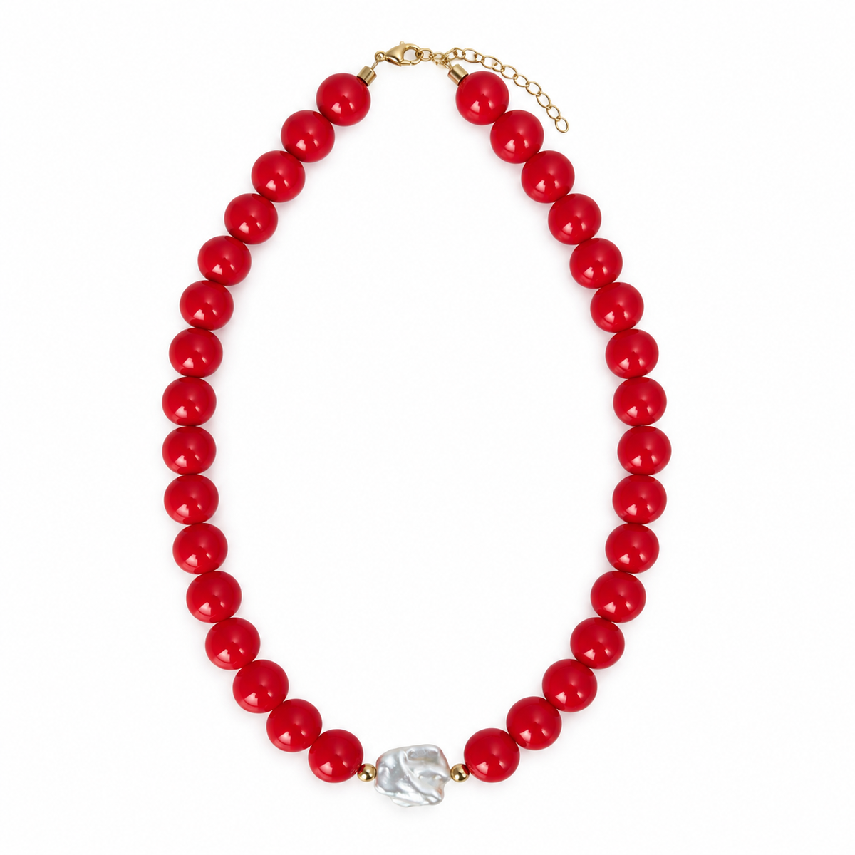 Collar MNR Scarlet - Coral Pearl Gold