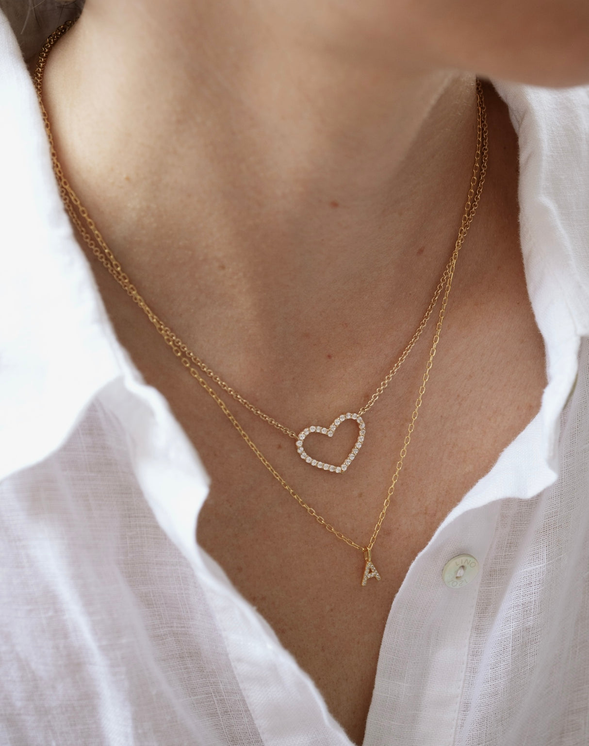 Collar CZ Monogram Gold