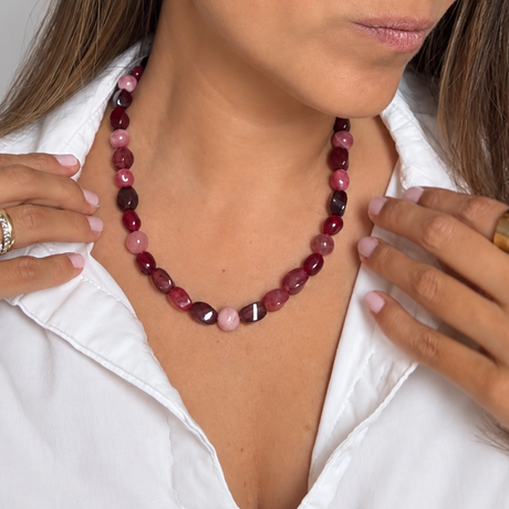 Collar MNR Ember - Agata Agrietada Vino