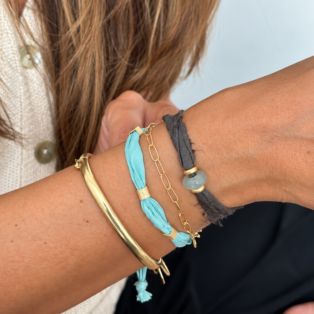 PULSERA SILK THE MINT - CUBES GOLD