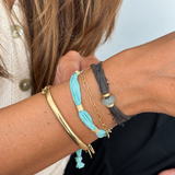 PULSERA SILK THE COCOA - AVENTURINA GOLD