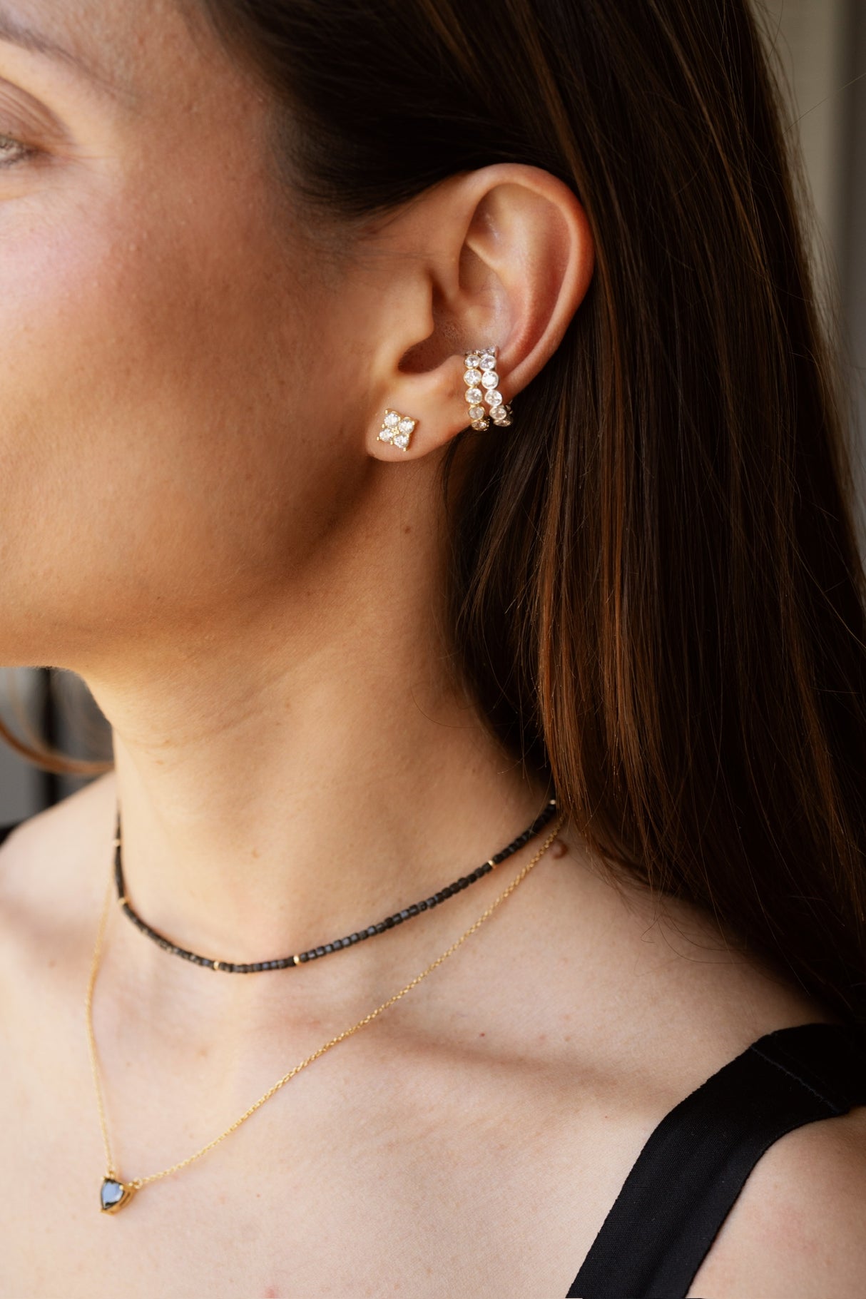 Gargantilla Sabine Obsidiana Gold