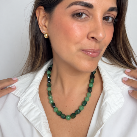 Collar MNR Grove - Agata Agrietada Verde