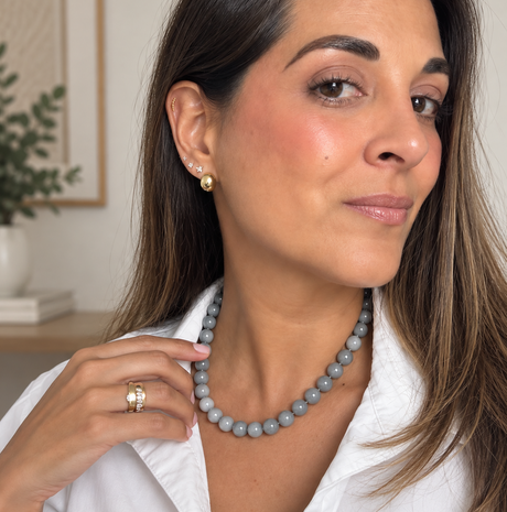 Collar MNR Mica - Jades Gris Verdoso