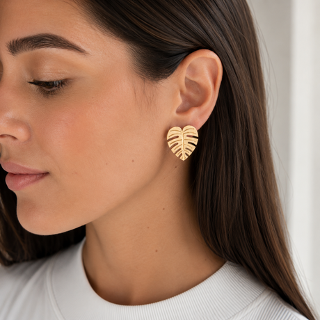 Arete gde Leaf Gold