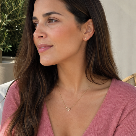 Collar Corazón Borde Gold