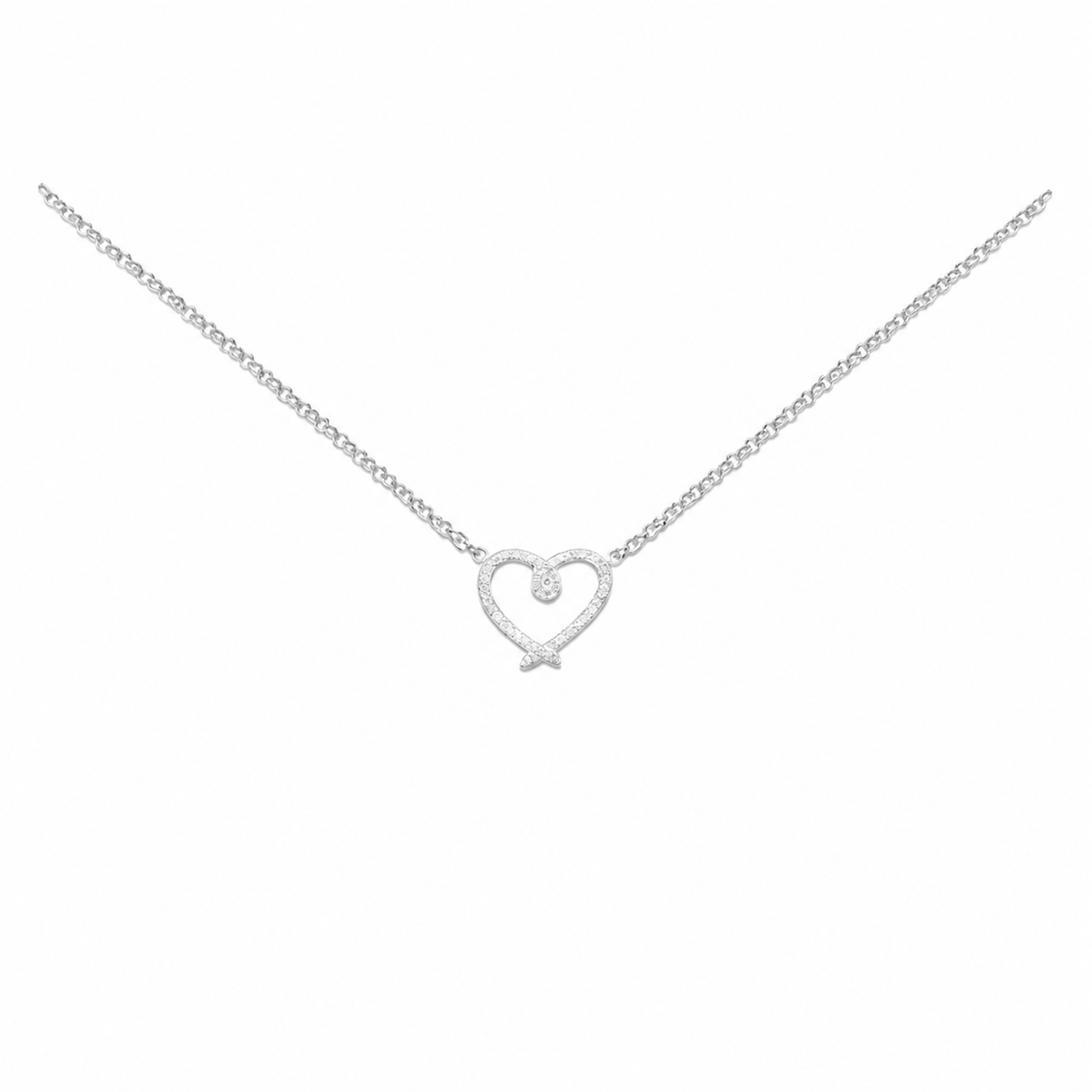 Collar Corazon Entorchado Silver