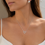 Collar Corazon Dibujado Silver