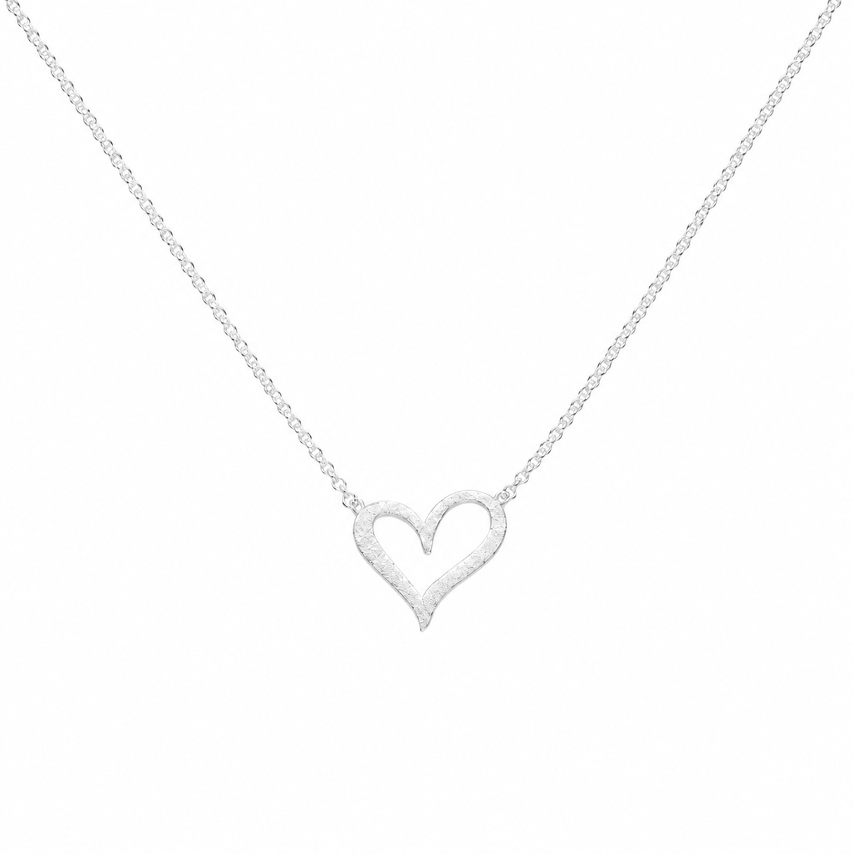 Collar Corazon Dibujado Silver