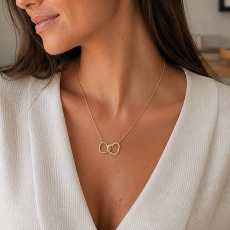 Collar 2 Corazones Gold
