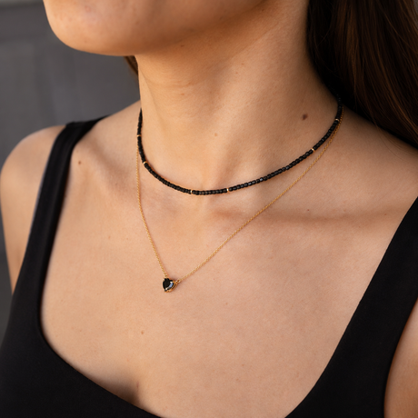 Gargantilla Sabine Obsidiana Gold