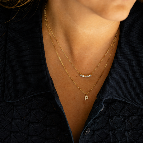 Collar CZ Monogram Gold