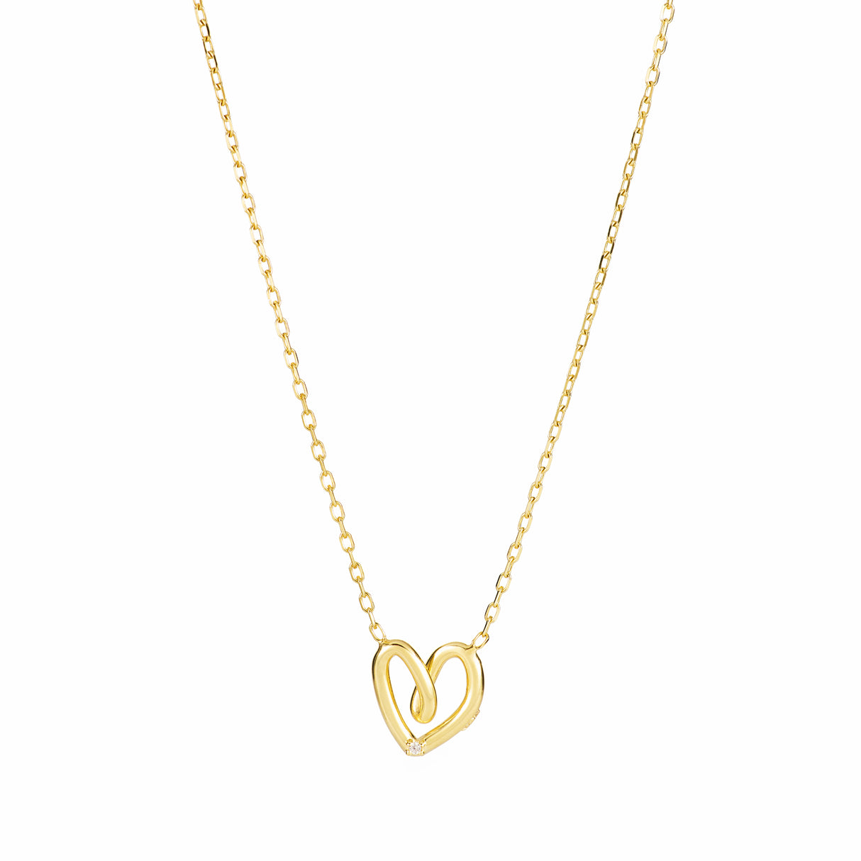 Collar Cz Corazon Twist Mom Gold