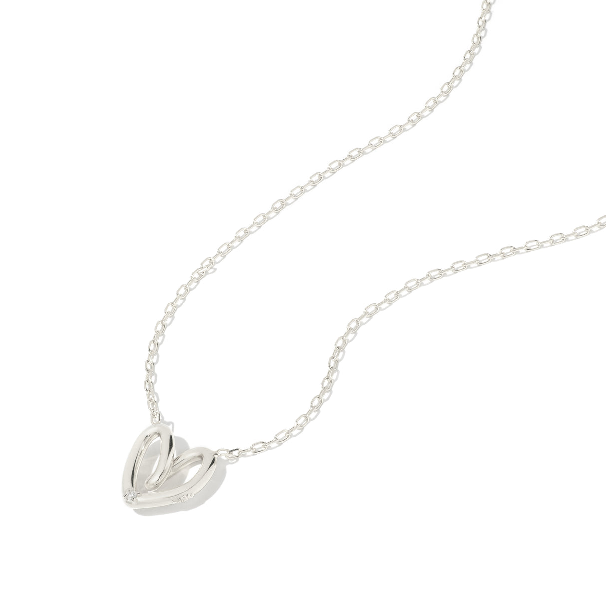 Collar Cz Corazon Twist Mom Silver