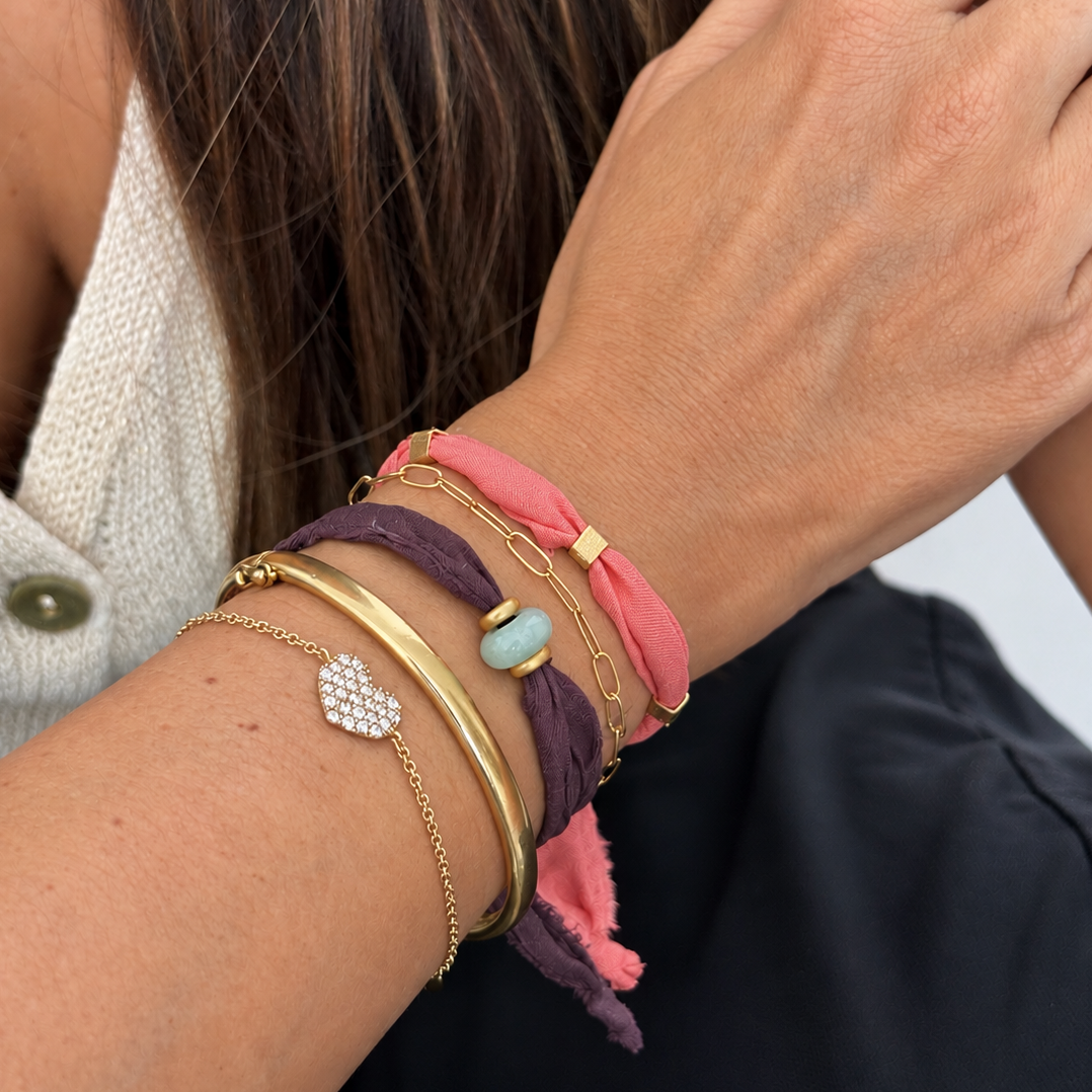 PULSERA SILK THE BERRY - AVENTURINA GOLD