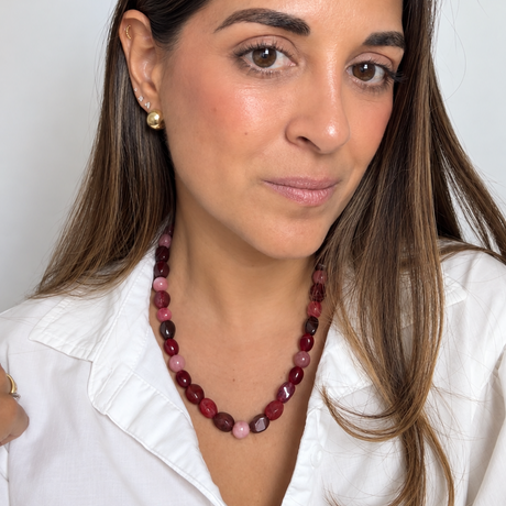 Collar MNR Ember - Agata Agrietada Vino