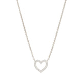 Collar Cz Corazon Halo Silver