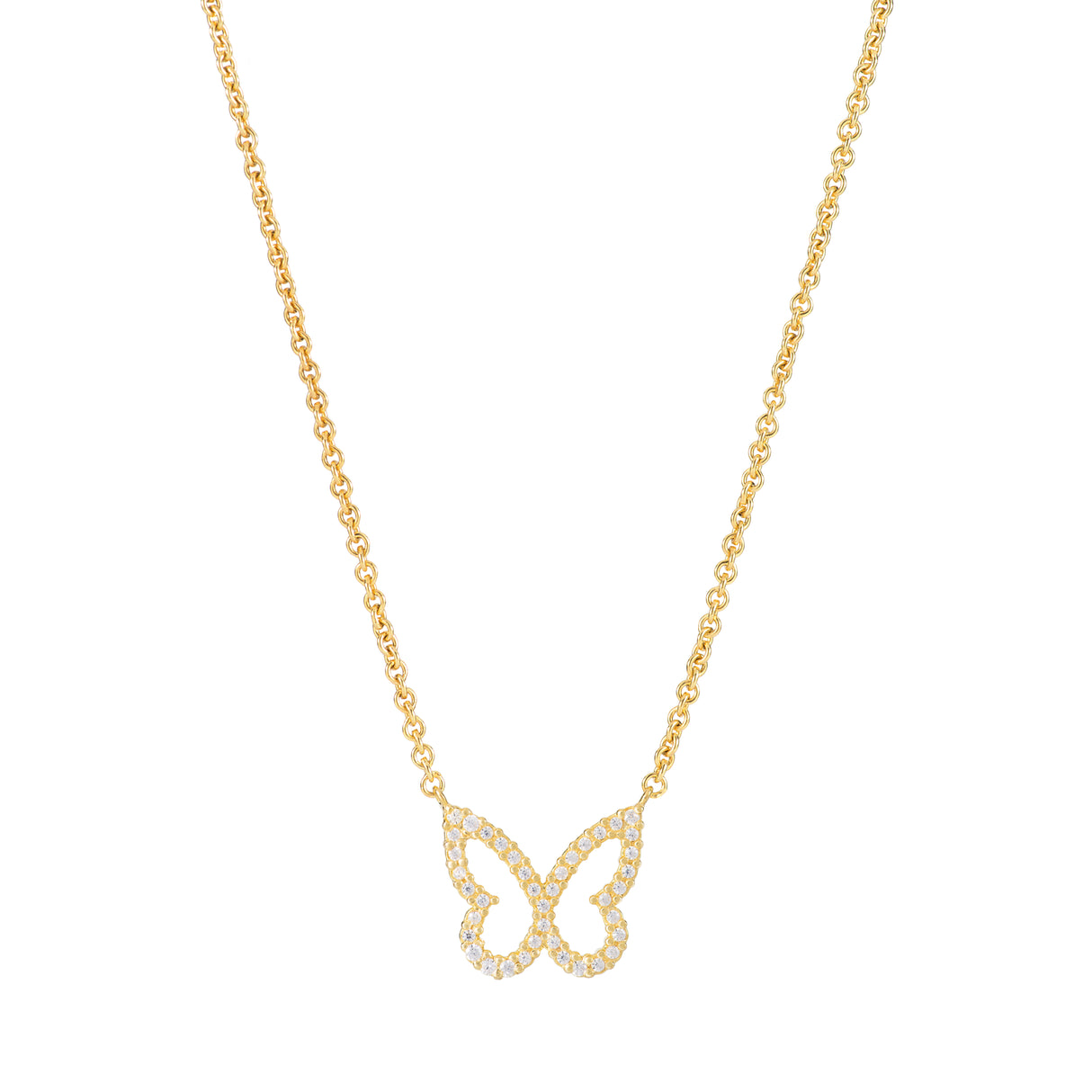 Collar Cz Mariposa Halo Gold