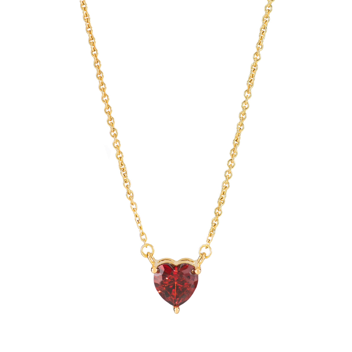 Collar Cz Corazon Prisma Red Gold