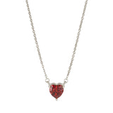Collar Cz Corazon Prisma Red Silver
