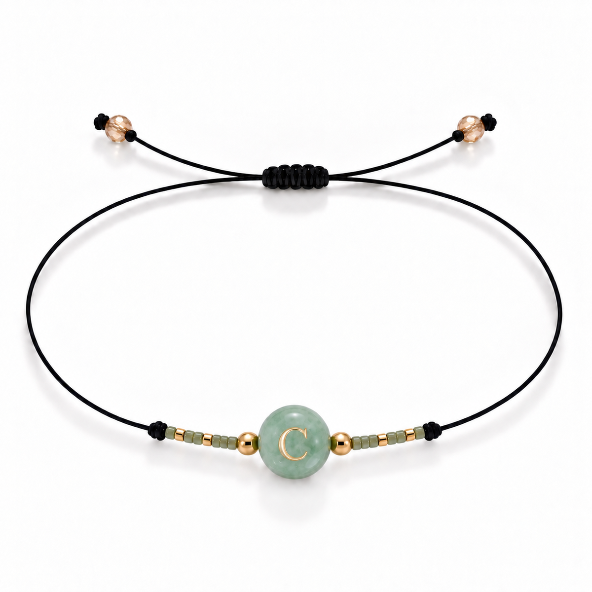PULSERA HILO AVENTURINA GOLD