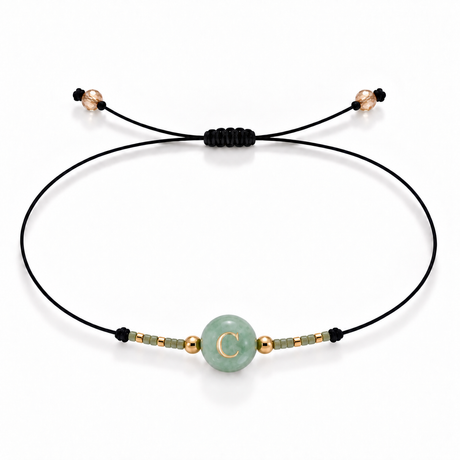 PULSERA HILO AVENTURINA GOLD