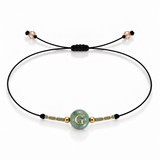 PULSERA HILO AVENTURINA GOLD