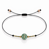 PULSERA HILO AVENTURINA GOLD